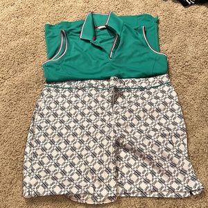 Lady Hagen golf outfit. No sleeve polo and shorts